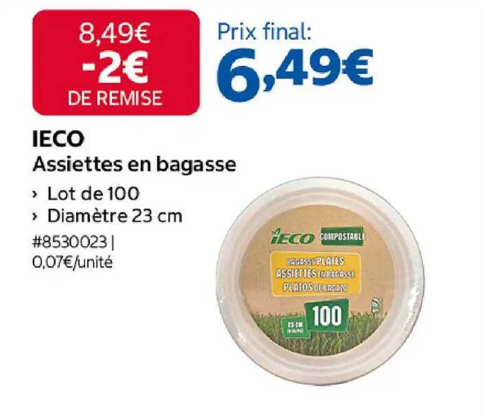 IECO Assiettes en bagasse