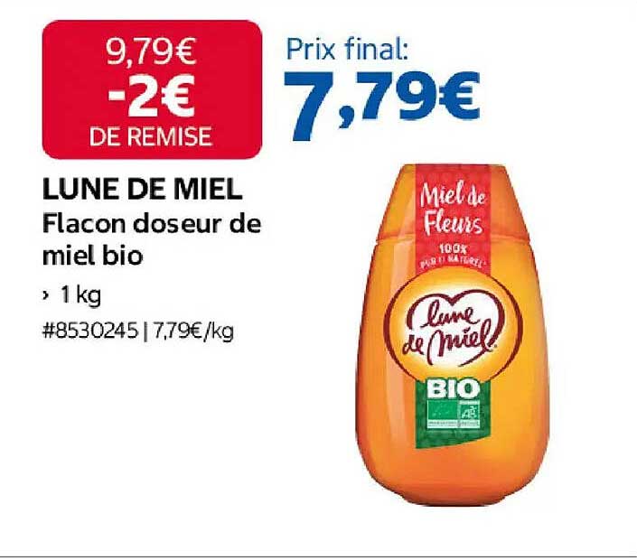 LUNE DE MIEL Flacon doseur de miel bio
