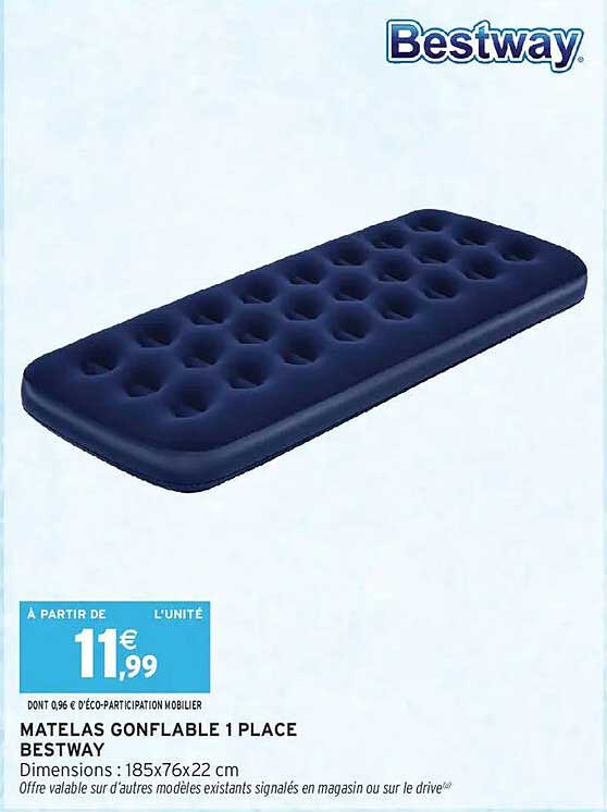 MATELAS GONFLABLE 1 PLACE BESTWAY