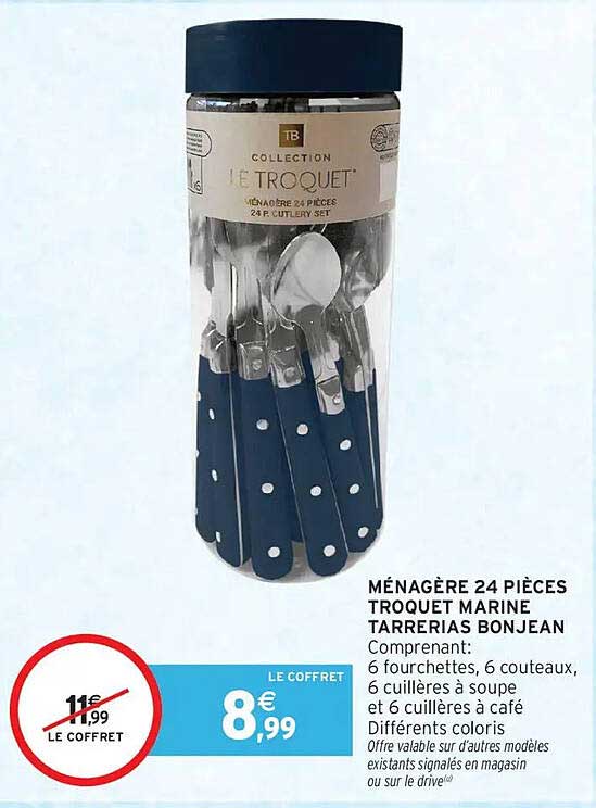MÉNAGÈRE 24 PIÈCES TROQUET MARINE TARRERIAS BONJEAN