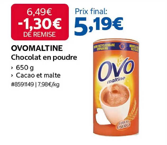 OVOMALTINE Chocolat en poudre