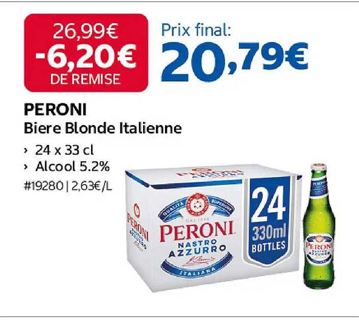 PERONI Bière Blonde Italienne