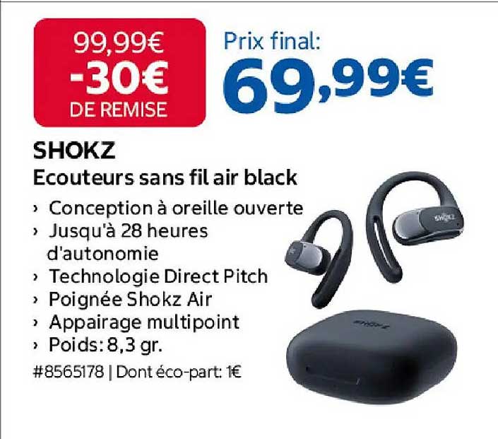 SHOKZ Ecouteurs sans fil black