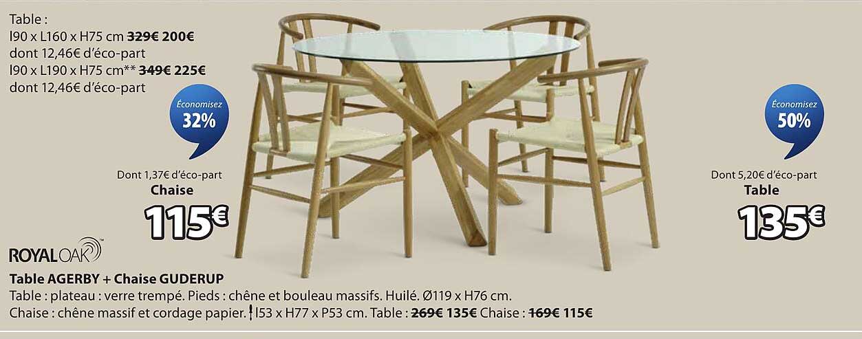 Table AGERBY + Chaise GUDERUP