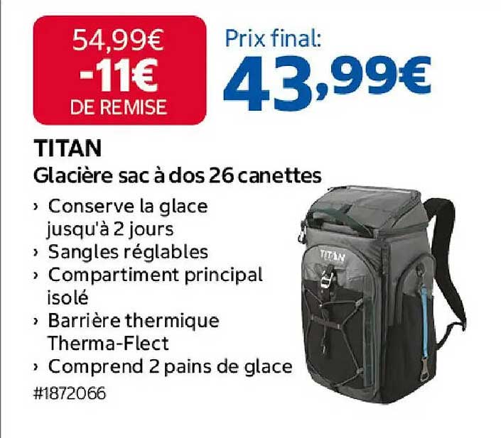 TITAN Glacière sac à dos 26 canettes