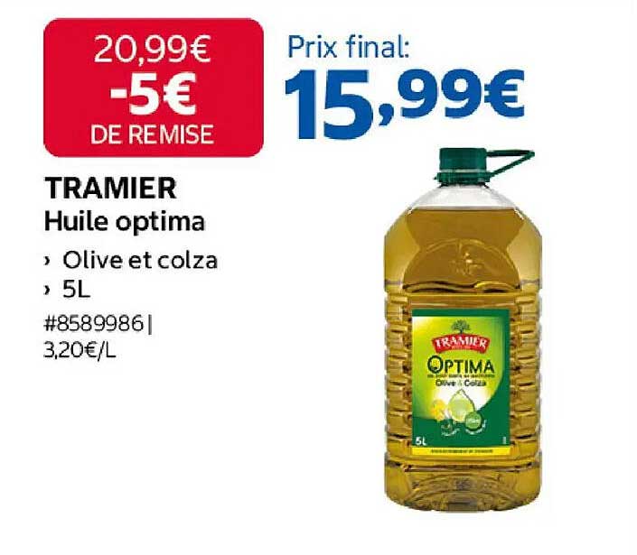 TRAMIER Huile optima Olive et colza 5L