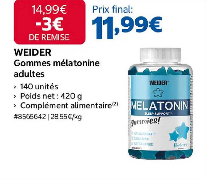 WEIDER Gommes mélatonine adultes