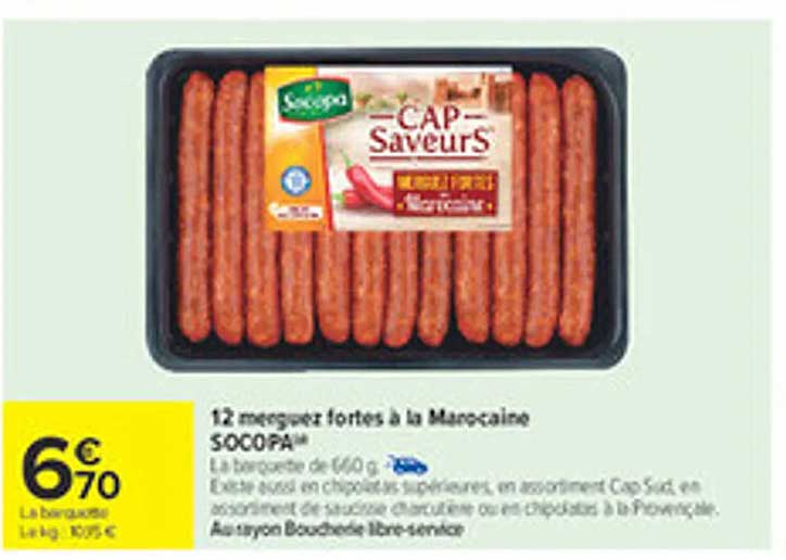 12 merguez fortes à la Marocaine SOCOPA
