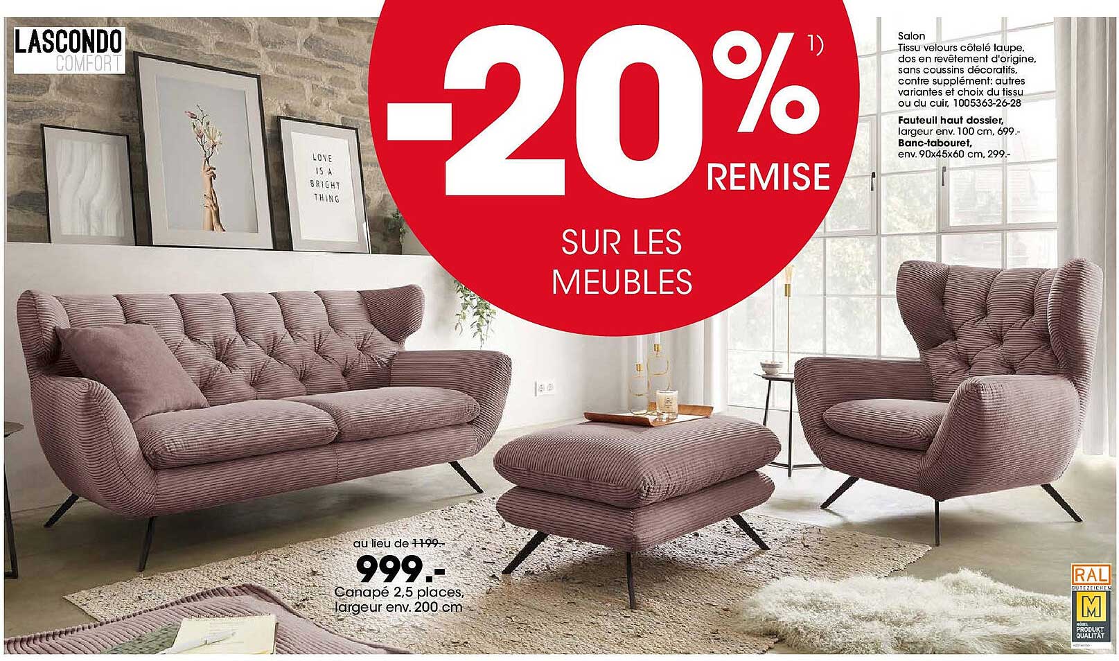 -20% REMISE SUR LES MEUBLES