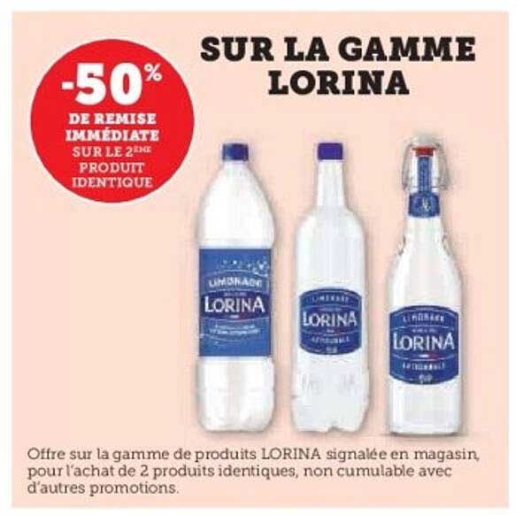 -50% DE REMISE IMMMÉDIATE SUR LE 2ÈME PRODUIT IDENTIQUE