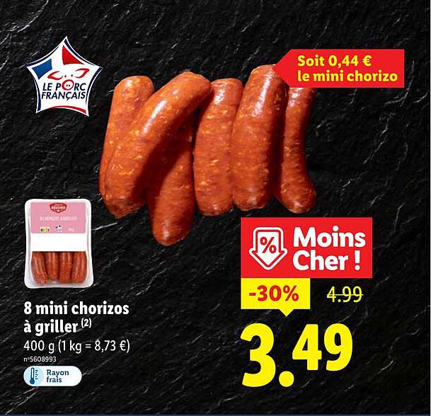 8 mini chorizos à griller