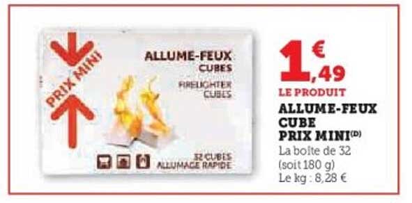 ALLUME-FEUX CUBE PRIX MINI
