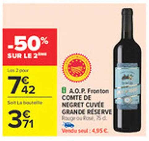 A.O.P. Frenton COMTÉ DE NEGUET CUVÉE GRANDE RÉSERVE