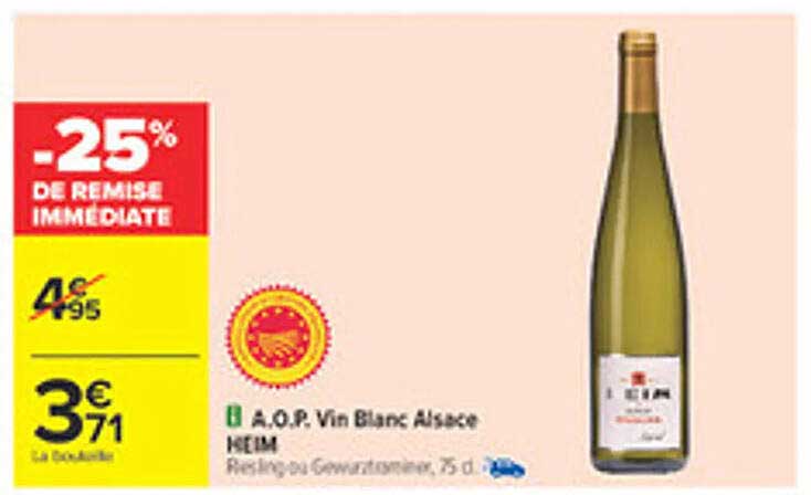 A.O.P. Vin Blanc Alsace HEIM