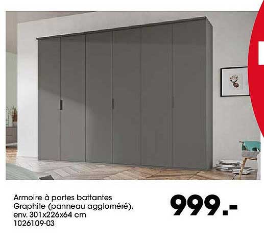 Armoire à portes battantes Graphite