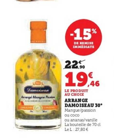 ARRANGE DAMOISEAU 30° - Mangue/passion ou coco ou ananas/vanille