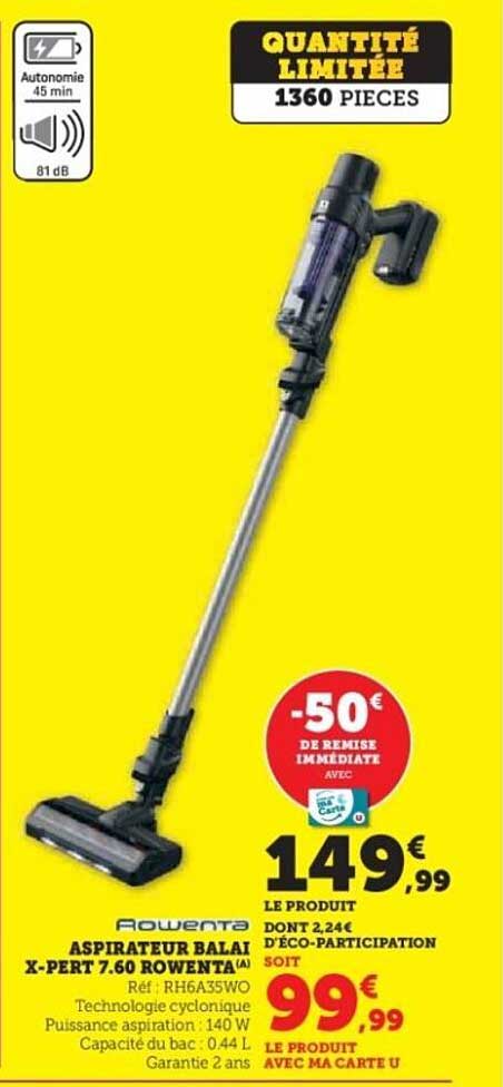 ASPIRATEUR BALAI X-PERT 7.60 ROWENTA