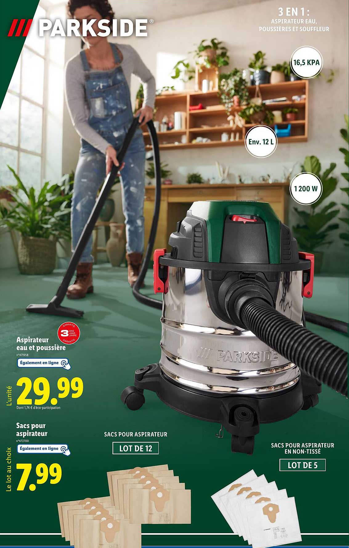Aspirateur eau et poussière