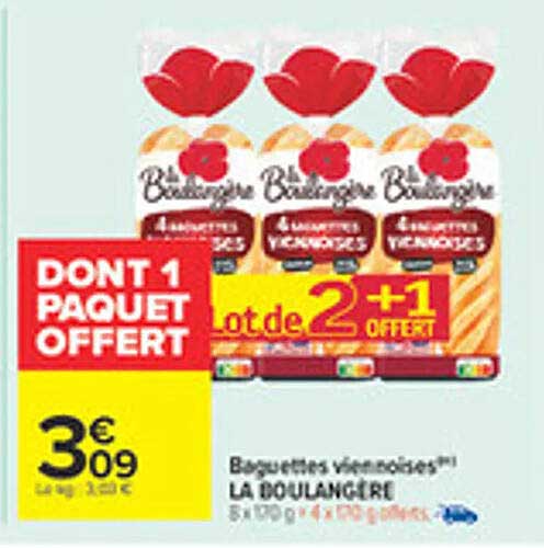 Baguettes viennoises** LA BOULANGÈRE