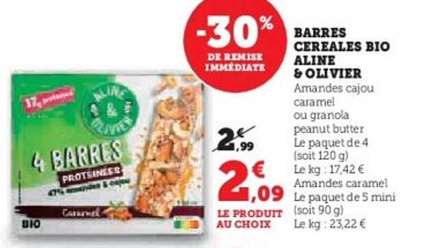 BARRES CEREALES BIO ALINE & OLIVIER