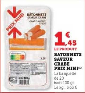Batonnet saveur crabe prix mini