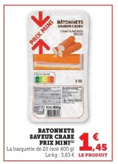 BATONNETS SAVEUR CRABE PRIX MINI