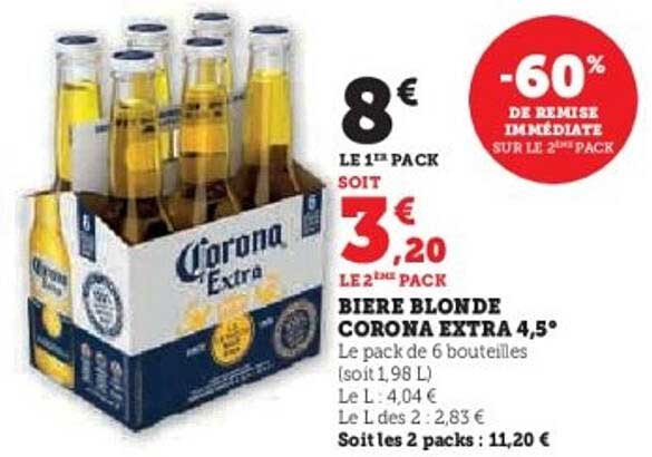 Bière Blonde Corona Extra 4,5°