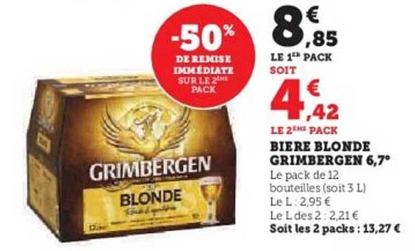 BIÈRE BLONDE GRIMBERGEN 6,7°