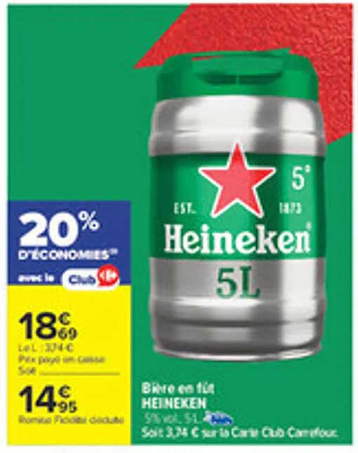 Bière en fût HEINEKEN 5L