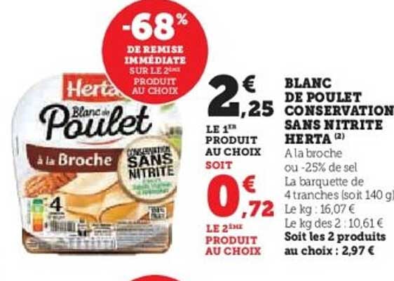 BLANC DE POULET CONSERVATION SANS NITRITE HERTA