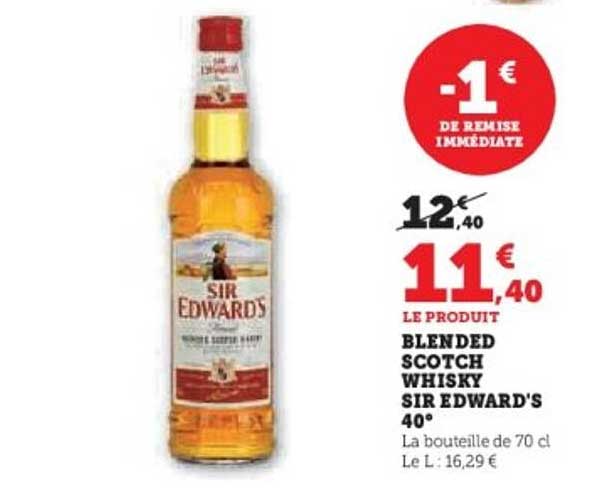 BLENDED SCOTCH WHISKY SIR EDWARD'S 40°