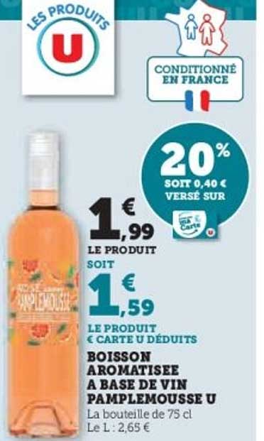 BOISSON AROMATISEE A BASE DE VIN PAMPLEMOUSSE U