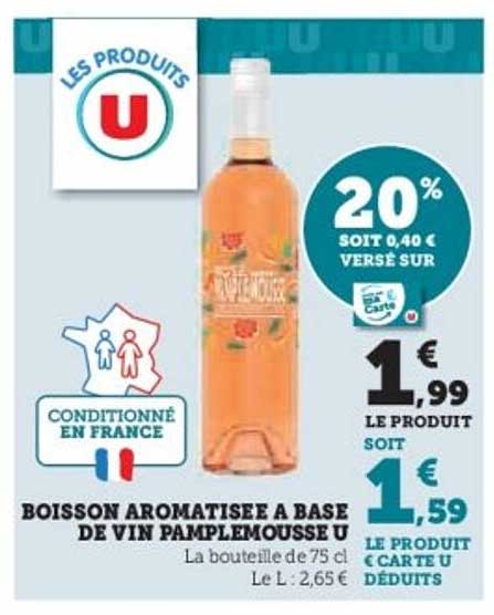 Boisson aromatisée à base de vin pamplemousse U