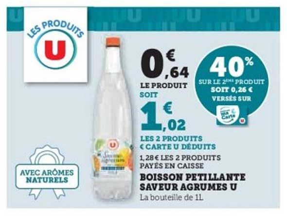 BOISSON PETILLANTE SAVEUR AGRUMES U