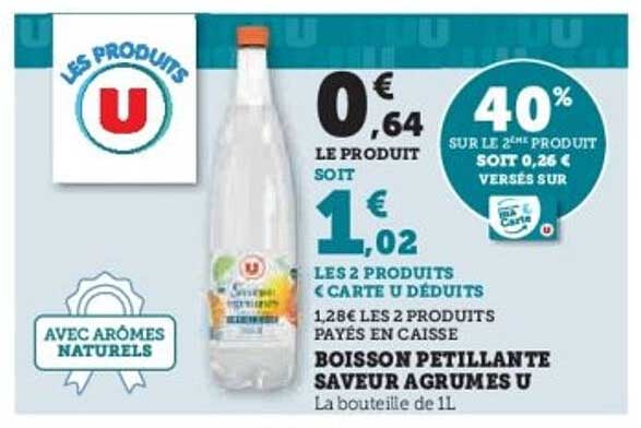 BOISSON PETILLANTE SAVEUR AGRUMES U