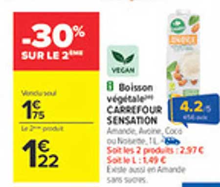 Boisson végétale Carrefour Sensation