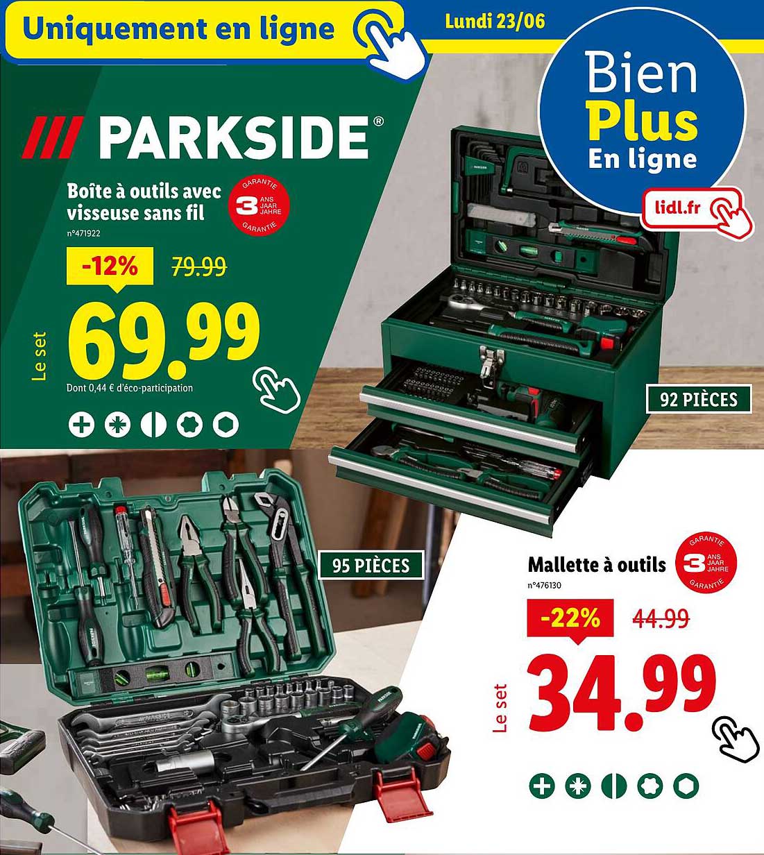 Boîte à outils avec visseuse sans fil