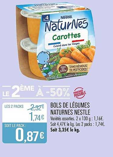 BOLS DE LÉGUMES NATURNES NESTLÉ