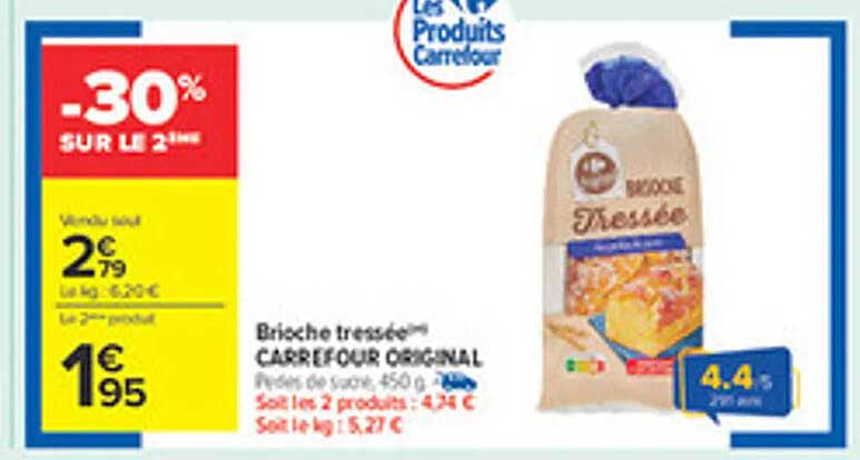 Brioche tressée CARREFOUR ORIGINAL