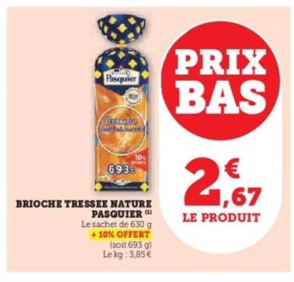 BRIOCHE TRESSEE NATURE PASQUIER