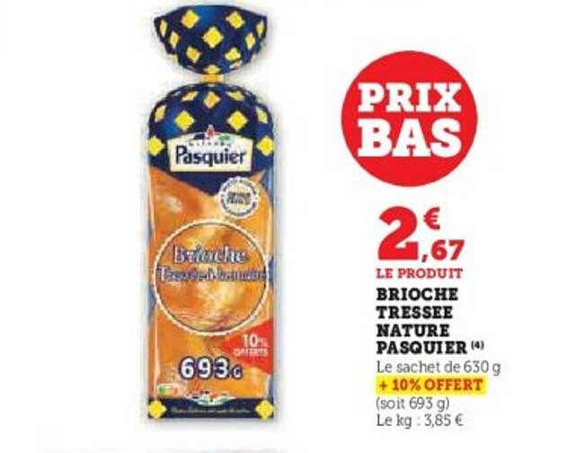BRIOCHE TRESSÉE NATURE PASQUIER