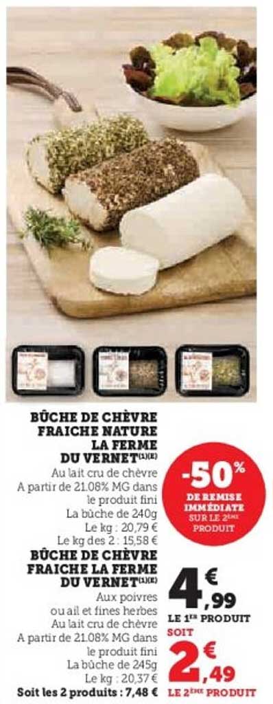 Bûche de chèvre fraîche nature La Ferme du Vernet