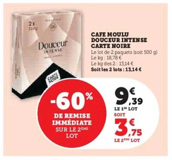 CAFE MOULU DOUCEUR INTENSE CARTE NOIRE