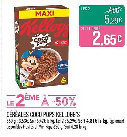CÉRÉALES COCO POPS KELLOGG’S