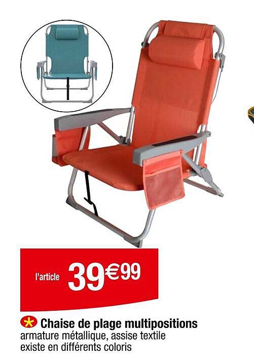 Chaise de plage multipositions