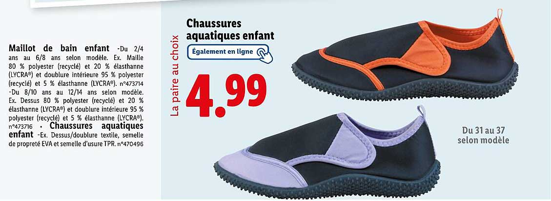 Chaussures aquatiques enfant