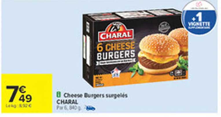 Cheese Burgers surgelés CHARAL