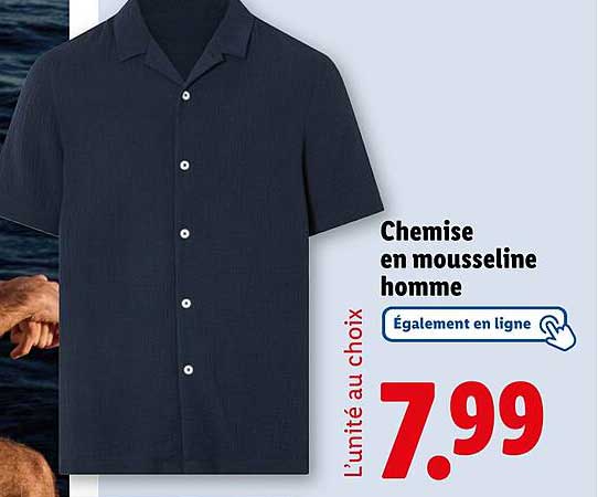 Chemise en mousseline homme