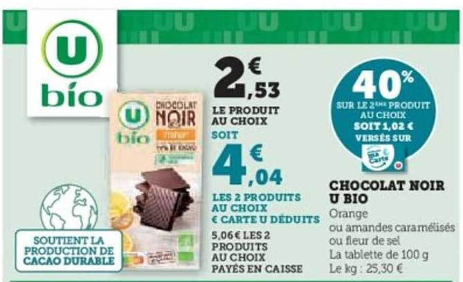 CHOCOLAT NOIR U BIO