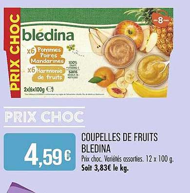 COUPELLES DE FRUITS BLEDINA